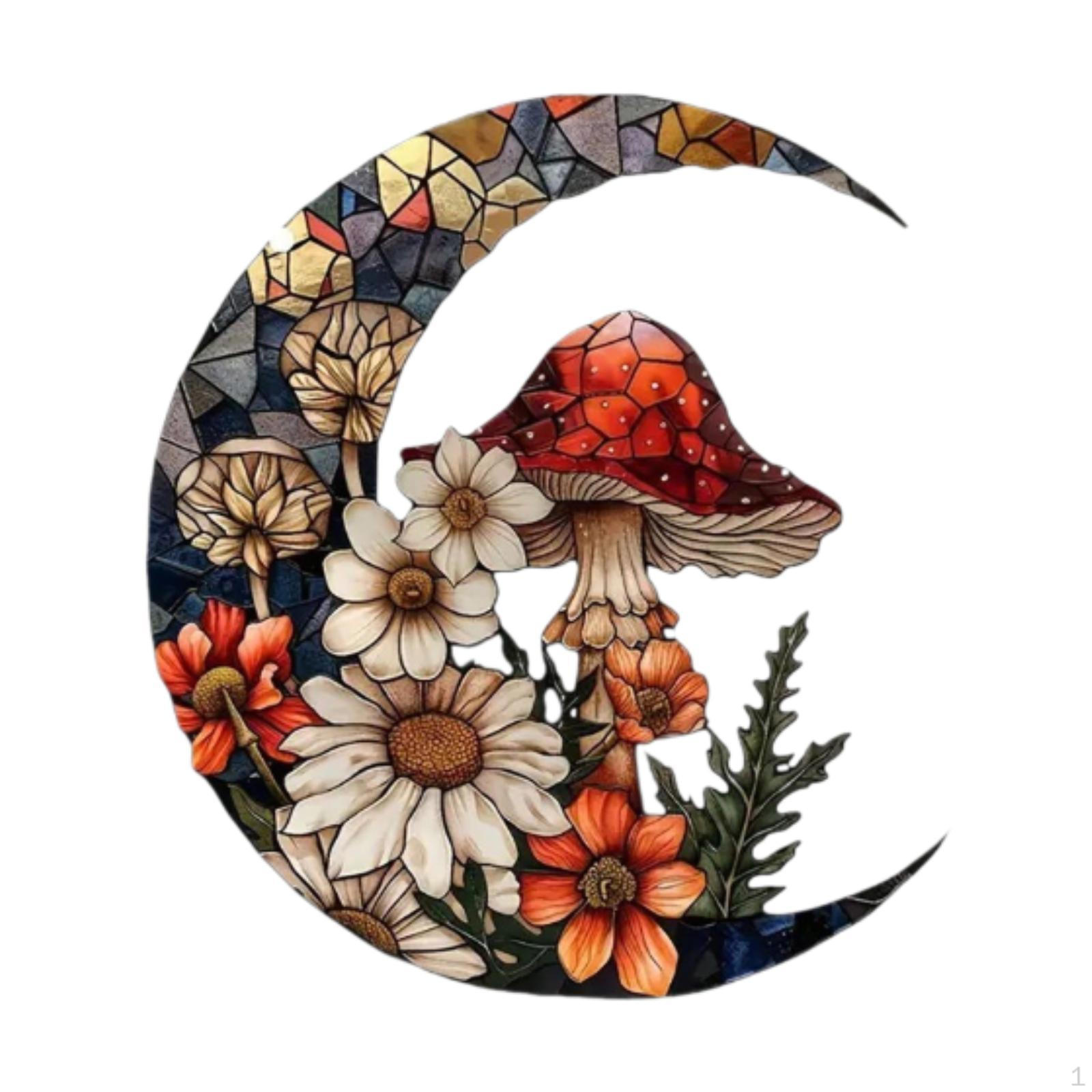 

Moon Shape Hanging Ornament Decorative 2D Flat Decor, Creative, for Friends Wall Porches Window