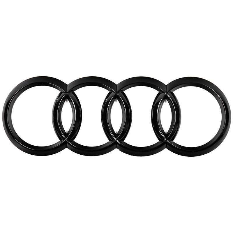 4 Ring ABS Black Car Hood Front Bonnet Grill Rear Trunk Emblem Logo Badge Sticker Decal For Audi A3 A4 A5 A6 A7 Q2 Q3 Q5 Q8 TT