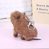 Kawaii Simulation Plush Capybara Keychain Cute Stuffed Animal Doll Pendant Car Key Holder Backpack Hanging Decoration Gifts