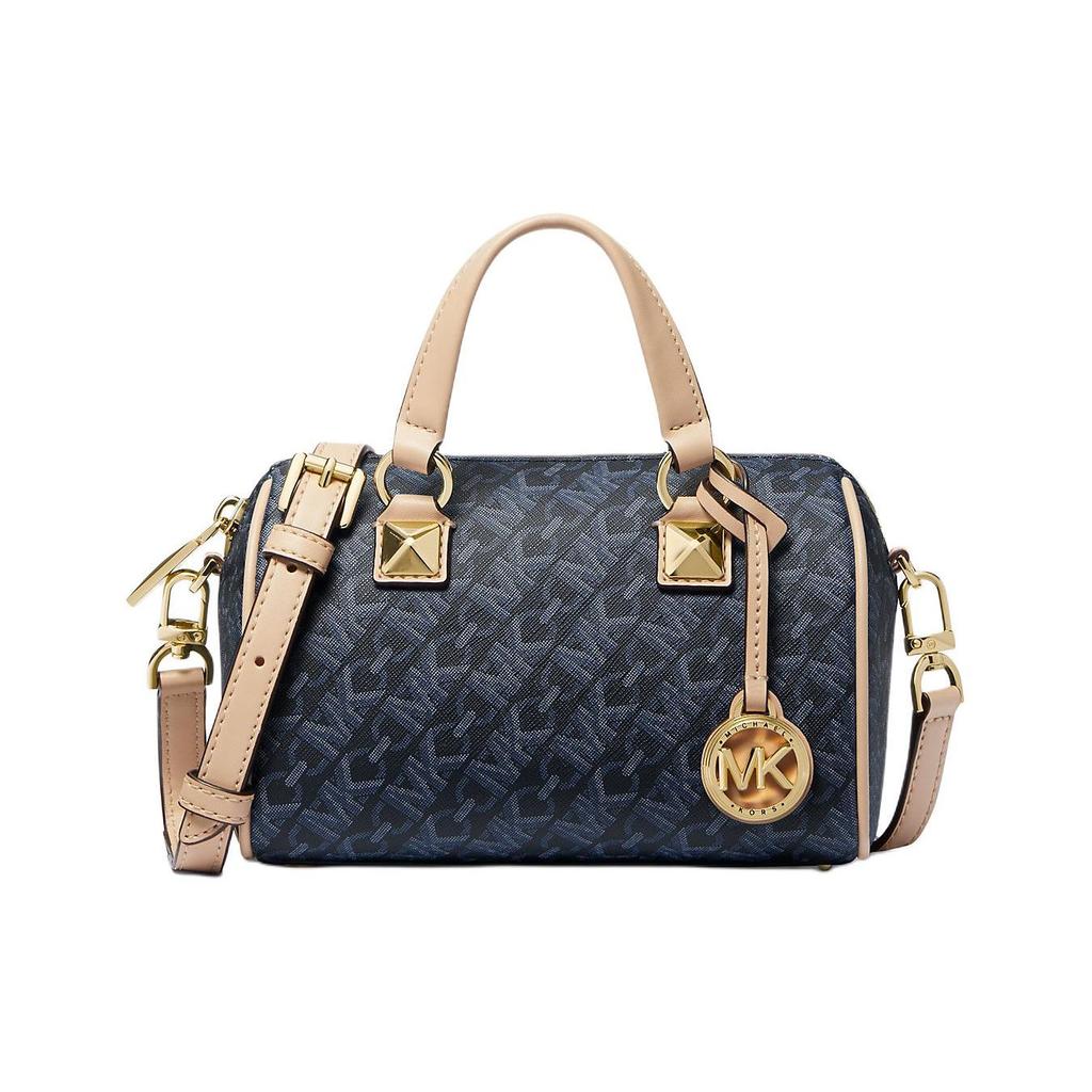 Michael Kors MK Grayson Boston Bag With Metal Decoration And Zipper Closure Women Handbags Dark-Blue 32R4GGYC1B-ADMRL-PLBLUE