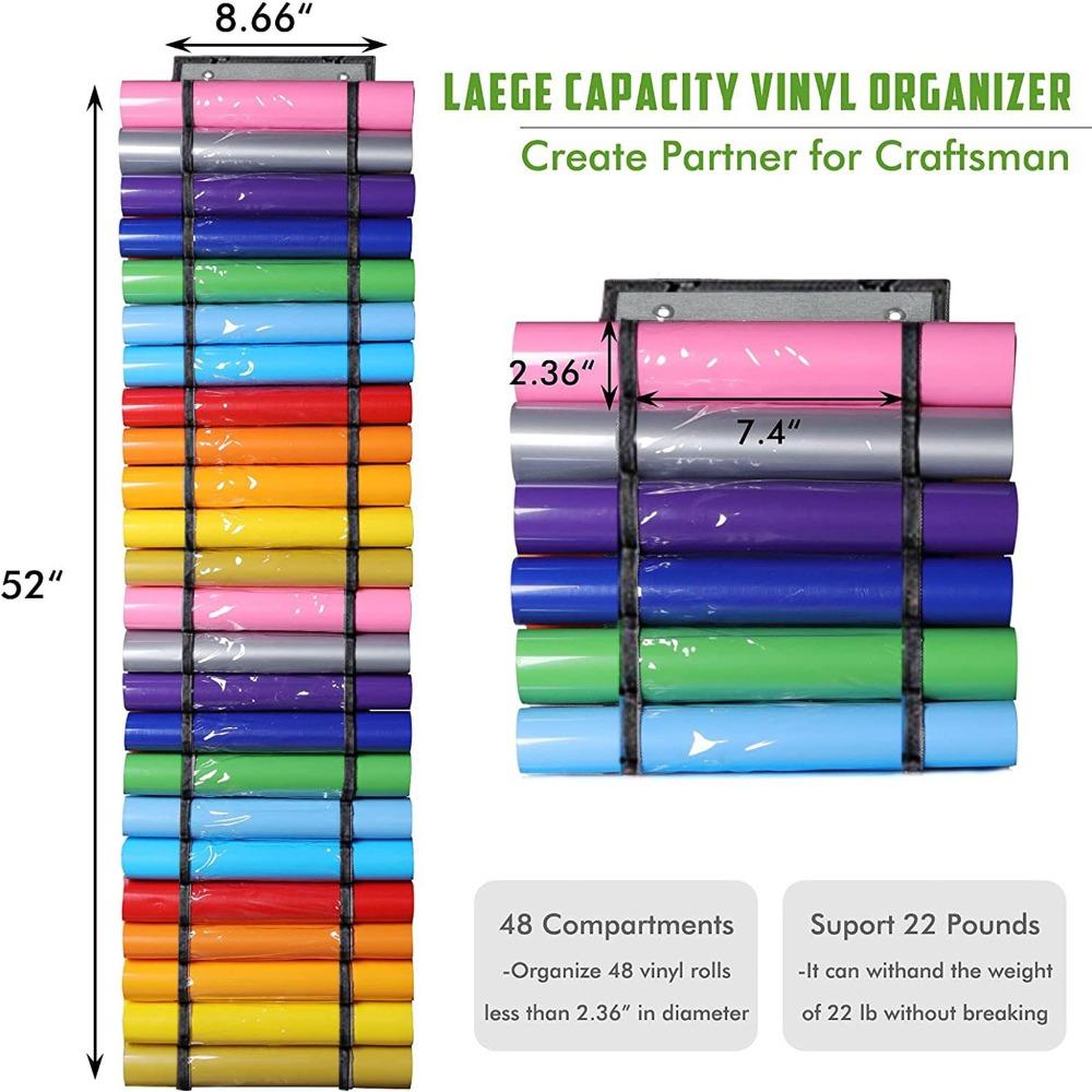Wall Mount Vinyl Storage Organizer Rolls Holder Wall Hang Pocket Door Hanging Bag  Behind The Door