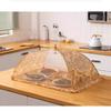Foldable Dustproof Mesh Food Cover - Modern Minimalist Printed Umbrella Net for Table