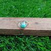 Round Larimar Gemstone Ring, Handmade Designer Ring, Solid 925 Silver Ring, Bezel Ring, Gift For Her, Women Ring
