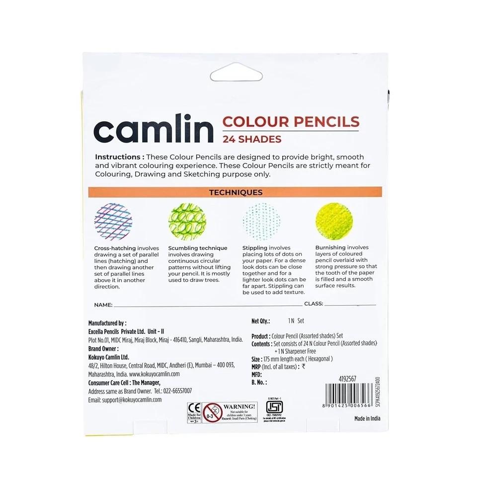 Camlin Kokuyo 4192567 Σετ Χρωματιστών Μολυβιών Πλήρους Μεγέθους 24 Αποχρώσεων (Διάφορων ειδών)