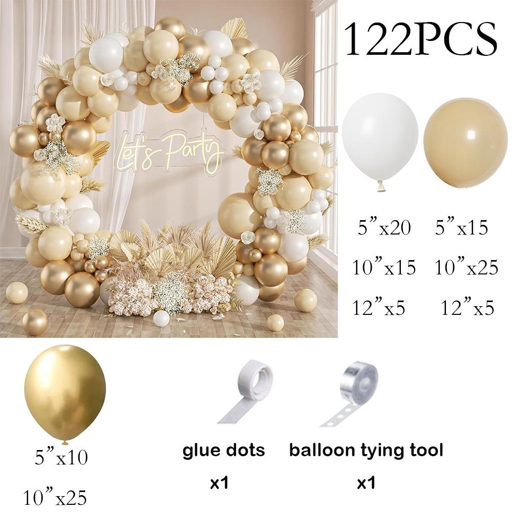 

Nude White Balloons Kit Arch Gold Balloon Garland Wedding Anniversary Bridal Shower Baby Shower Gender Reveal Decoration Globos AS Picture