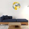 2D Flat Wooden Wall Clock Silent Quartz Movement Hand-Painted Clock Home Office Bedroom Living Room Digital Analog Clock Decoration