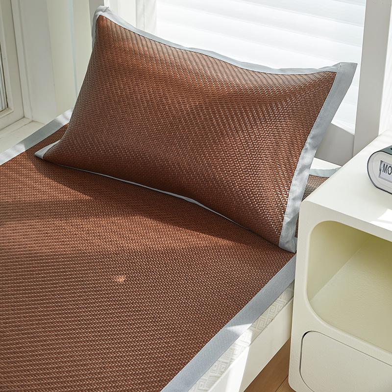 Cool Double-Sided Rattan & Latex Mat and Pillowcase Set