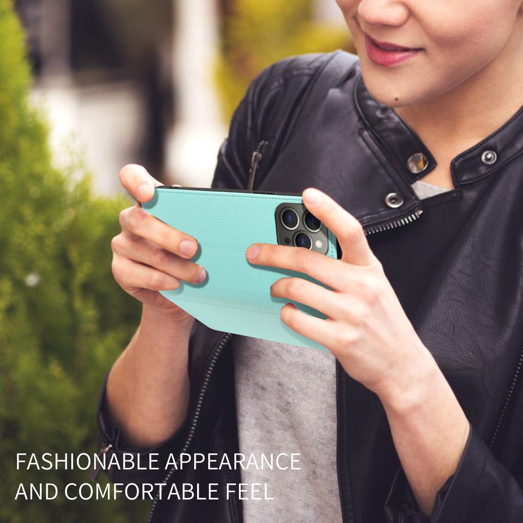 For iPhone 16 Pro Max Case RFID Blocking Strong Magnetic Leather Wallet Phone Cover