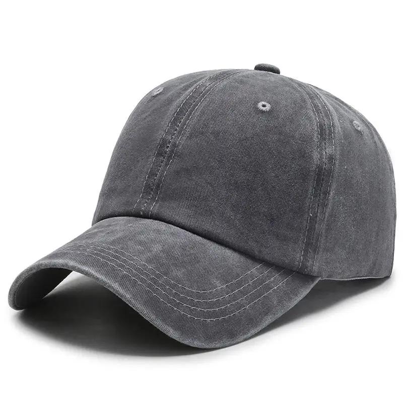 New Unisex Cap Plain Color Washed Cotton Baseball Cap Men & Women Casual Adjustable Outdoor Dad Hats