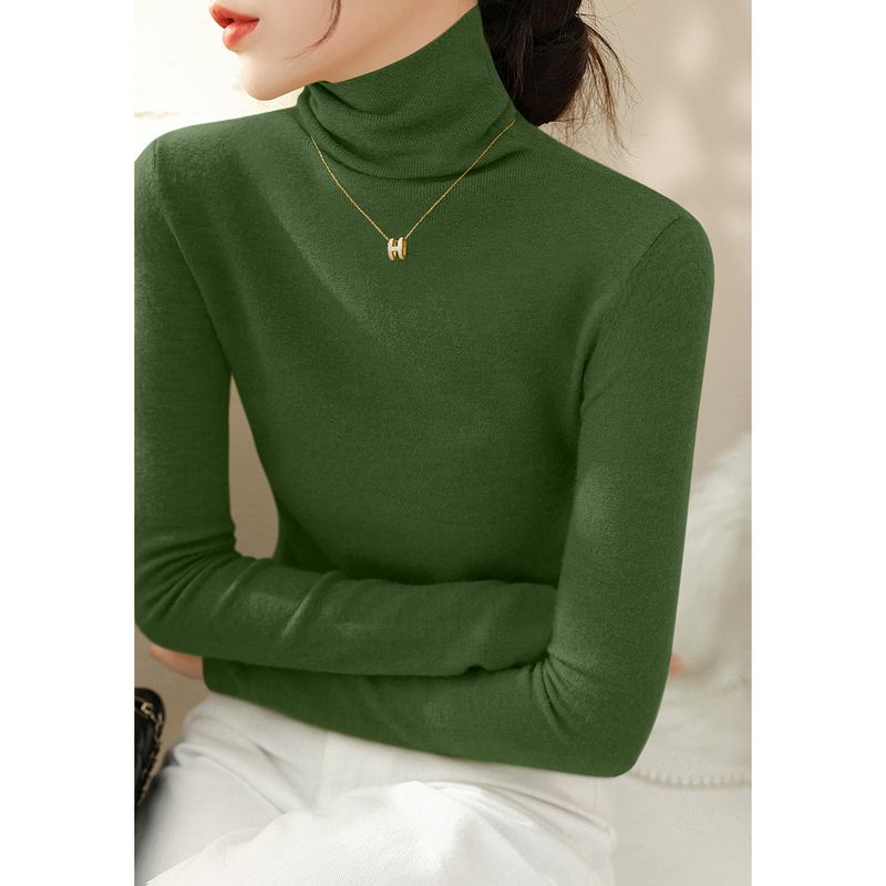 

Super Nice Wool Half Turtleneck Slim Fit Inner Wear Knitting Bottoming Shirt for Women Spring New Arrival Classy French Style Long Sleeve Tops