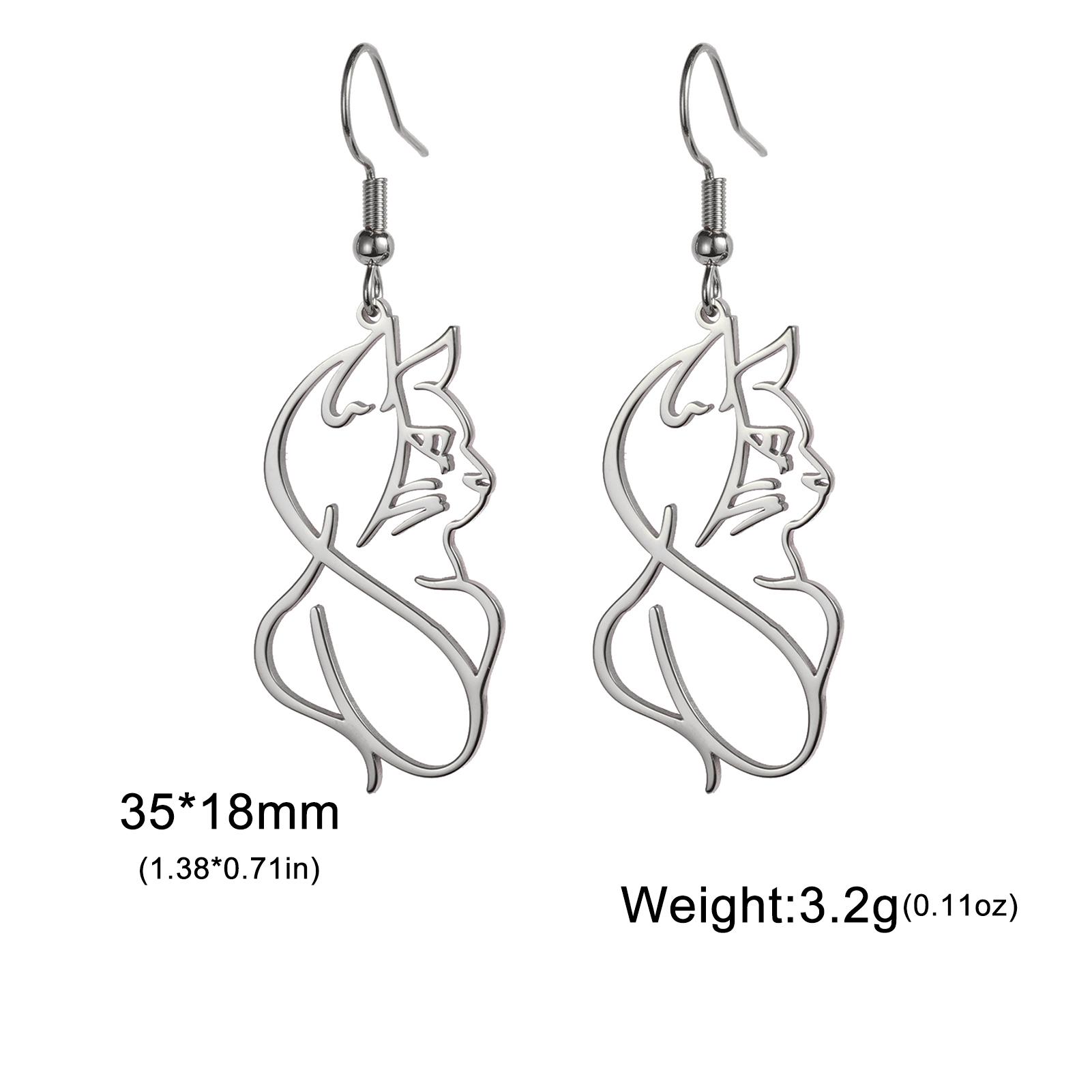 

Cazador Gold Color Cat Kitten Drop Earrings for Women Stainless Steel Jewelry Cute Animal Earrings Christmas Gift Wholesale 2026