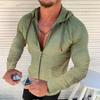 Herren Slim Fit Langarm Hoodie Strickjacke T-Shirt
