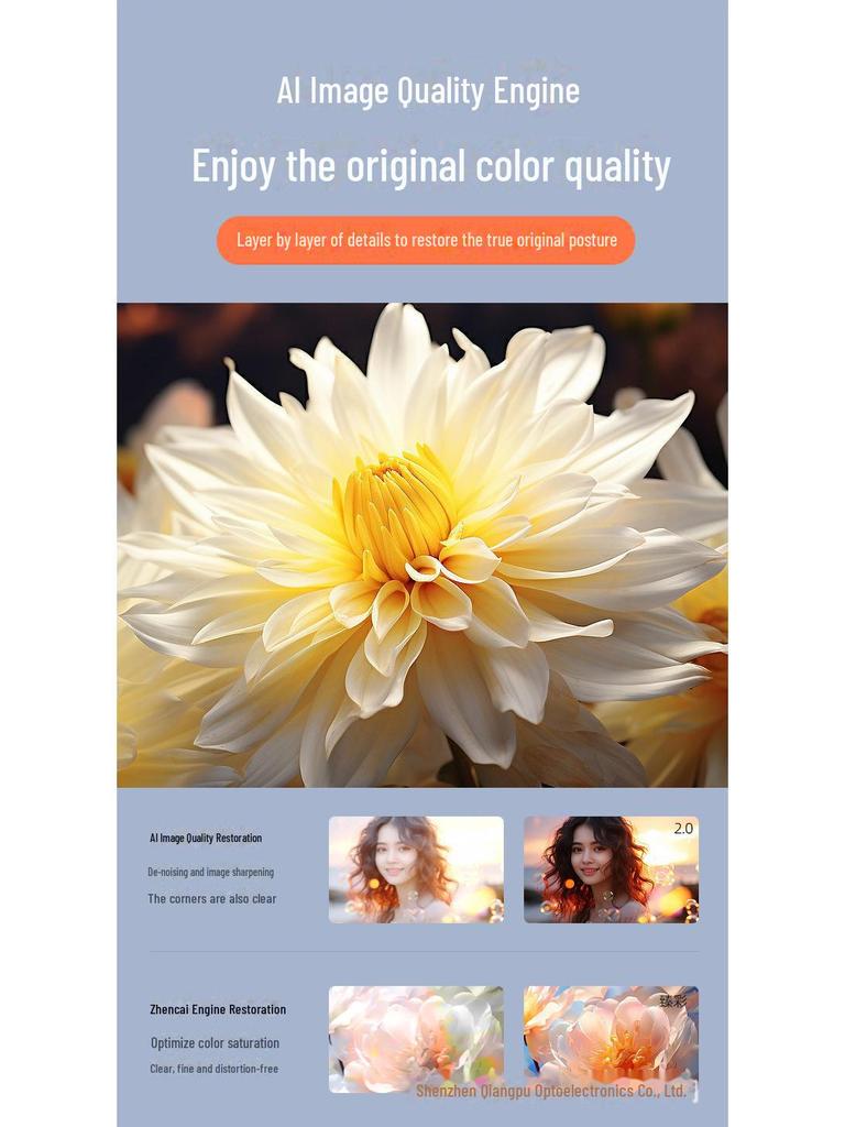 Qiangpu HD Android Smart Projector: Portable Voice-Activated Home Theater for Living Room Use