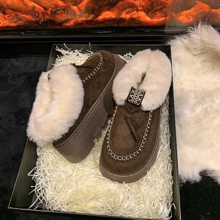 Women's Fashion Soft-Sole Winter Warm Fleece-Lined Snow Boots with Fleece Lining Short Boots, Slip-Resistant Casual Athletic Cotton Boots