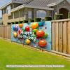 2D Colorful Party Backdrop, Rainbow Balloons & Confetti for Birthday Photoshoot