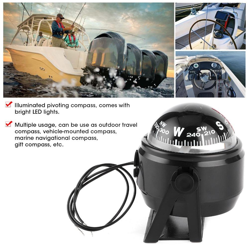 Digital Display Marine Electronic Compass 12V Power Boat Navigation Compass Caravan Use