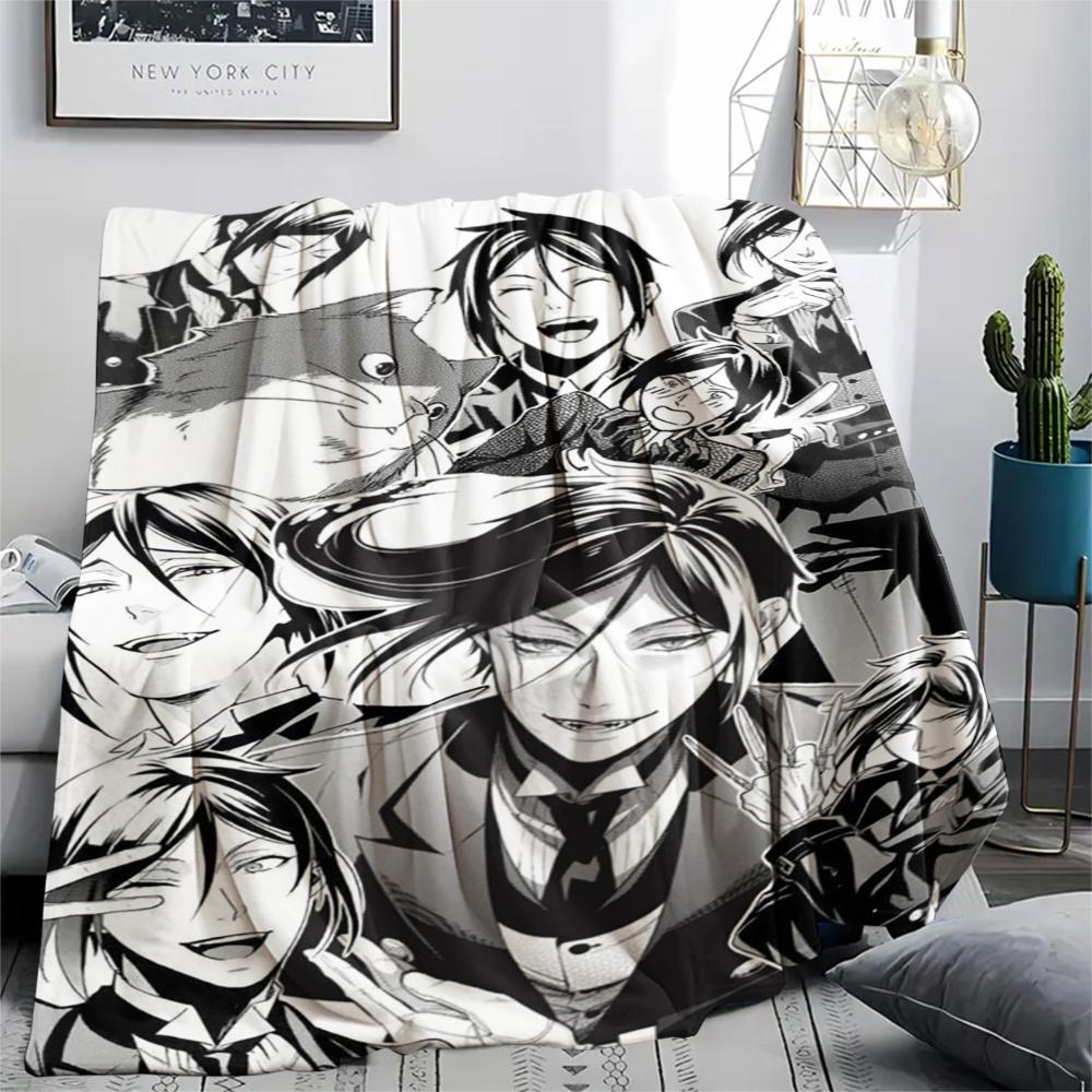 1PC Sebastian Butler Print Flannel Blanket, High quality Comfortable for All Seasons, Home Decor, Warmth and Comfort, Perfect for Christmas Gifts148