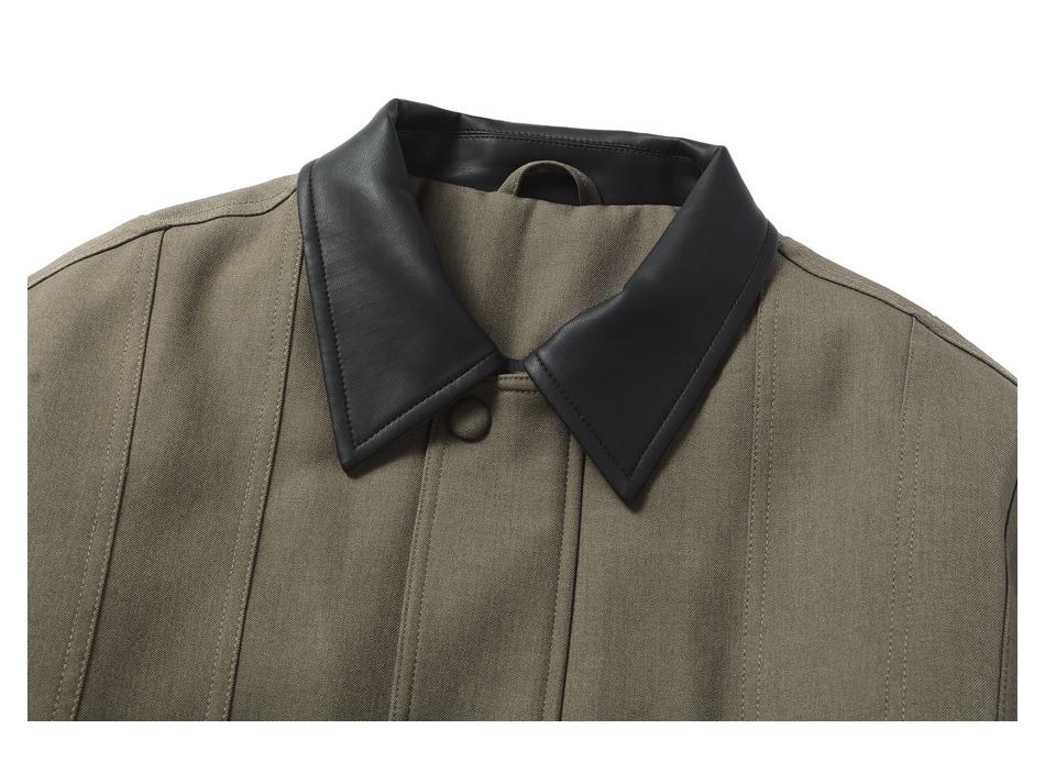 Men's Winter Lapel Workwear Jacket - Deconstructed Patchwork Cotton, Loose Fit