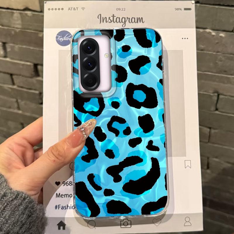 Pink Cherry Bow Leopard Girls Case For Samsung Galaxy A56 A16 A26 A36 A06 A55 A35 A25 A15 A12 A32 A54 S24 S25 S22 S23 FE Cover