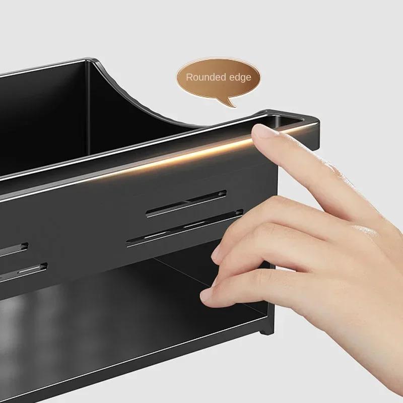 Σχάρα νεροχύτη κουζίνας με αυτοστραγγιζόμενο δίσκο Σφουγγάρι Οργάνωση Μπάνιου Καλλυντικό καθαριστικό προσώπου Θήκη Ράφι οικιακής αποθήκευσης