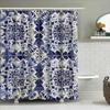 Vintage Blue White Floral Shower Curtain Polyester Fabric Waterproof Bathroom Decor Home Kitchen Decoration