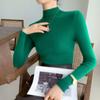 Autumn and Winter Semi High Neck Knitted Sweater Women Long Sleeve Solid Casual Base Sweaters Tops Office Lady Elegant Slim Fit Knitwear Jumper 25049