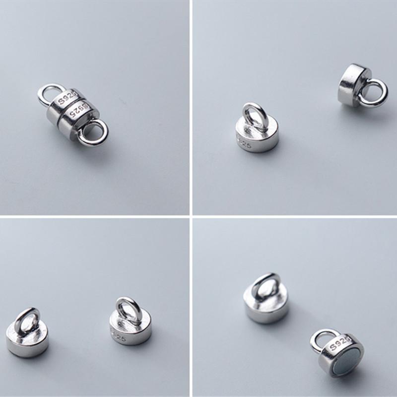 Gold Plated Magnet Connectors Beaded 925 Sterling Silver Bracelet Magnetic Clasp Jewelry Accessories