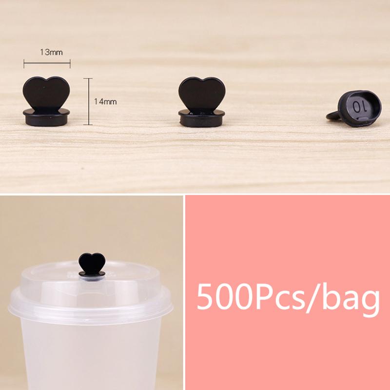 Disposable Coffee Cup Lids Stoppers Injection Caps Heart-Shaped Circle Plug Takeaway Packing Milk Tea Cups Leak Proof Plug