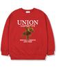 UNION GARMENTS Moment Fleece-Lined Oversized Sweatshirt Red