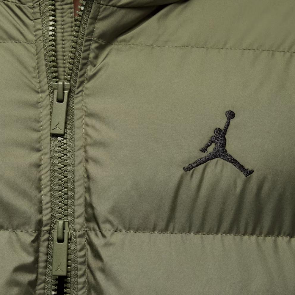 Jordan Brooklynn Therma-Fit Impermeabile Calda Zip Bidirezionale Giacca di Cotone Uomo giacche Verde Oliva HV0532-222