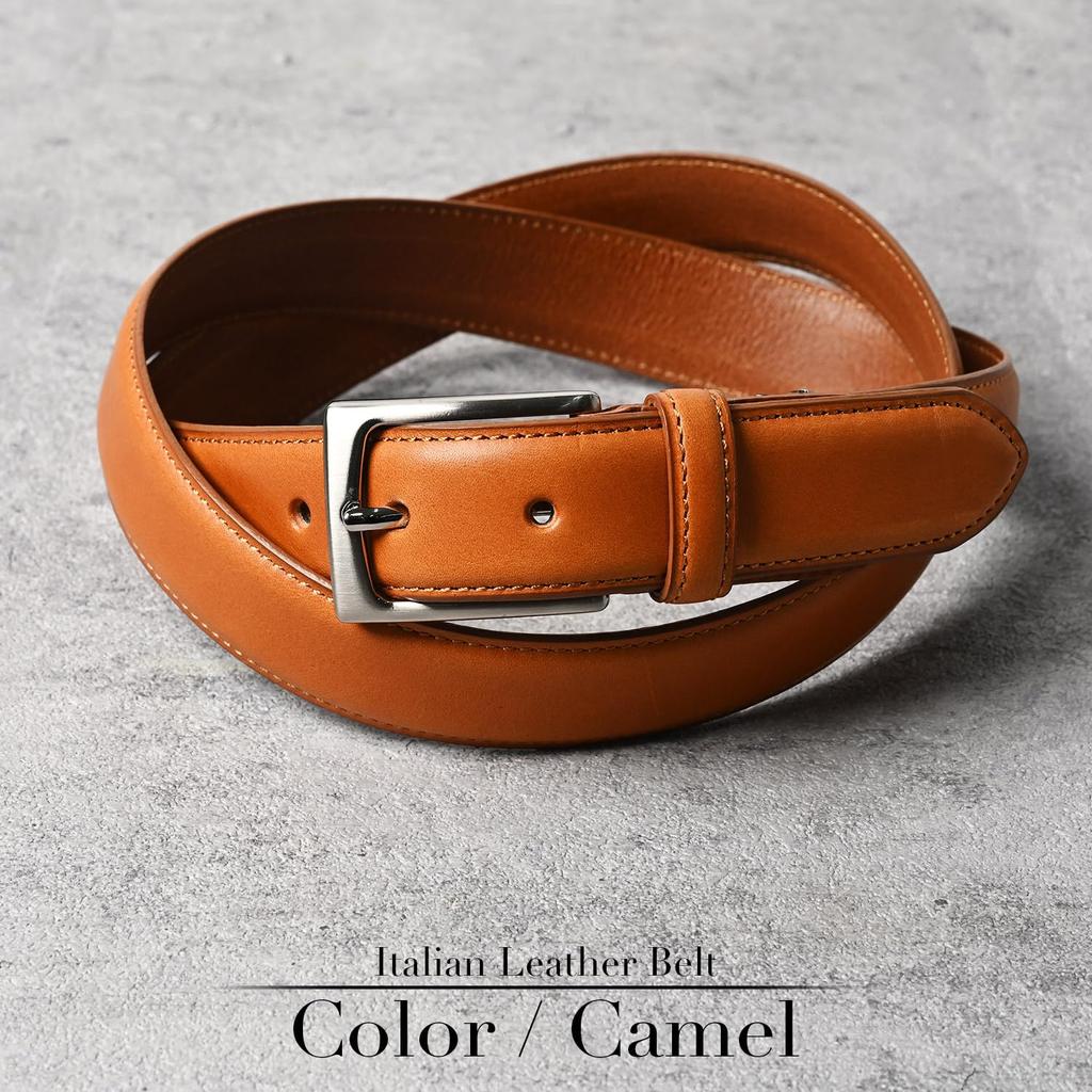 [NARU] Italian Leather Belt for Men, Genuine Leather, Business Casual, Made in Italy, Cowhide Leather, 28mm Width (2.8cm Width), Longer Size,