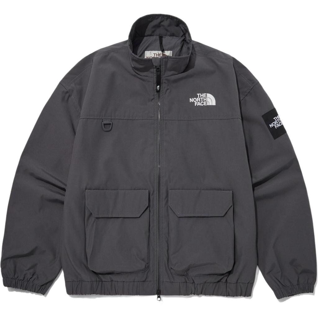 The North Face Windbreaker Jackets Women's Gray Stand Collar Moderate Unisex NJ3BP51K