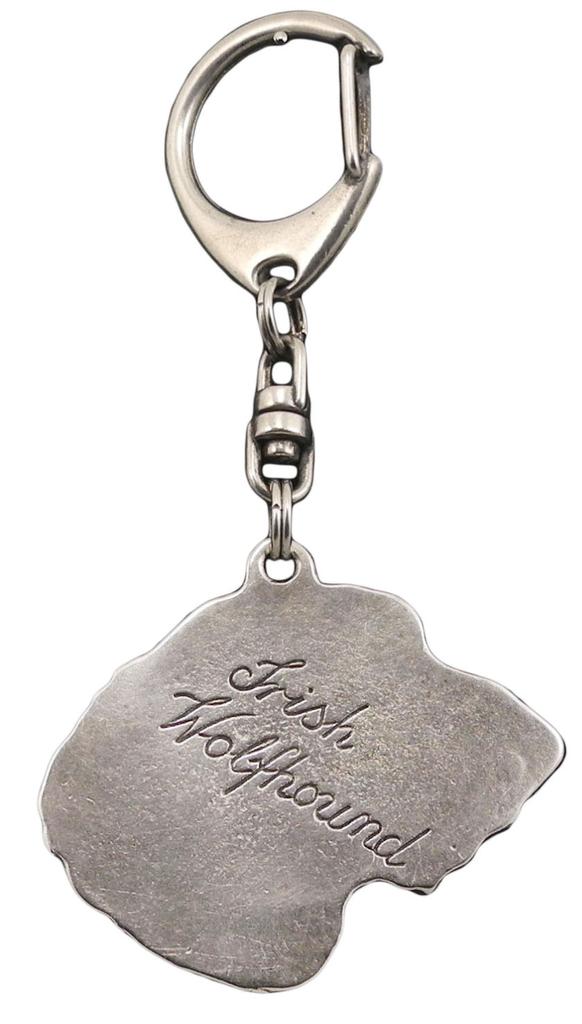 Irish Wolfhound I - Silver-plated Key Ring with Dog, Handbag Decoration, Backpack Pendant by Art-Dog Brand