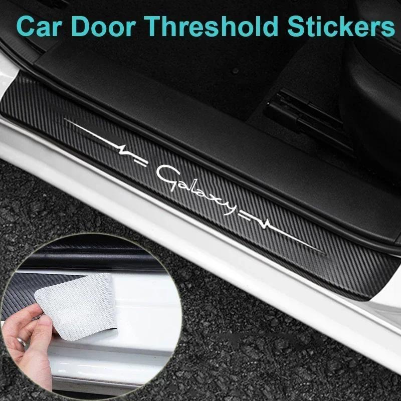 AAANF1 Car Door Sill Protector Stickers For Ford GALAXY Logo Badge Waterproof Decals Guard Plate Bumper Anti-Scratch Auto Accessories