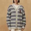 New Era Punk Rock Series Boston Red Sox FW23 Striped Color Block Knit Sweater Unisex sweater blue 13789274