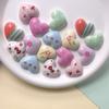 100Pcs Cute Flower Cherry Heart Resin Charms Flatback Resin Cabochon Fit Hair Bows Center Accessories DIY Scrapbook Crafts
