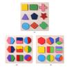 Wooden Shape Puzzle Board Geometric Shape Color Puzzle Matching Board Toddlers Fine Motor Skills Portable Travel Preschool
