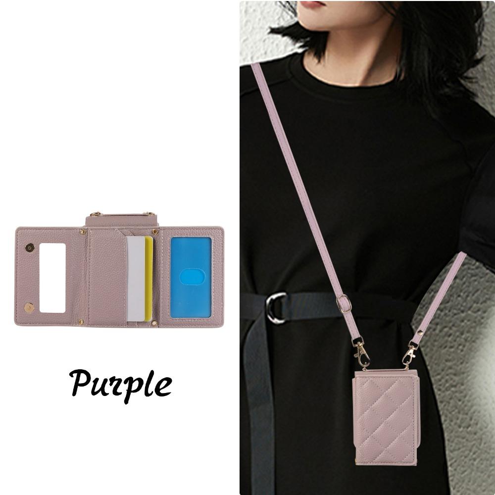 Mirror Wallet with Card Holder Phone Case for Samsung Galaxy Z Flip 6 5 4 3 Flip6 Flip5 Flip4 Flip3 Crossbody PU Leather Cover