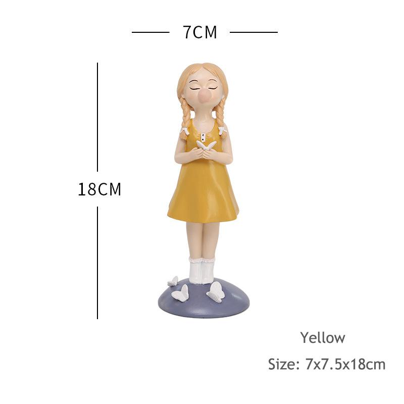 Urocza Statuetka Dziewczynki Miniaturowa Dekoracja na Tort Ozdoba Dekoracyjna Figurka Kreskówkowa Dziecko Dekoracja Domu na Biurko Prezent dla Dziewczynki