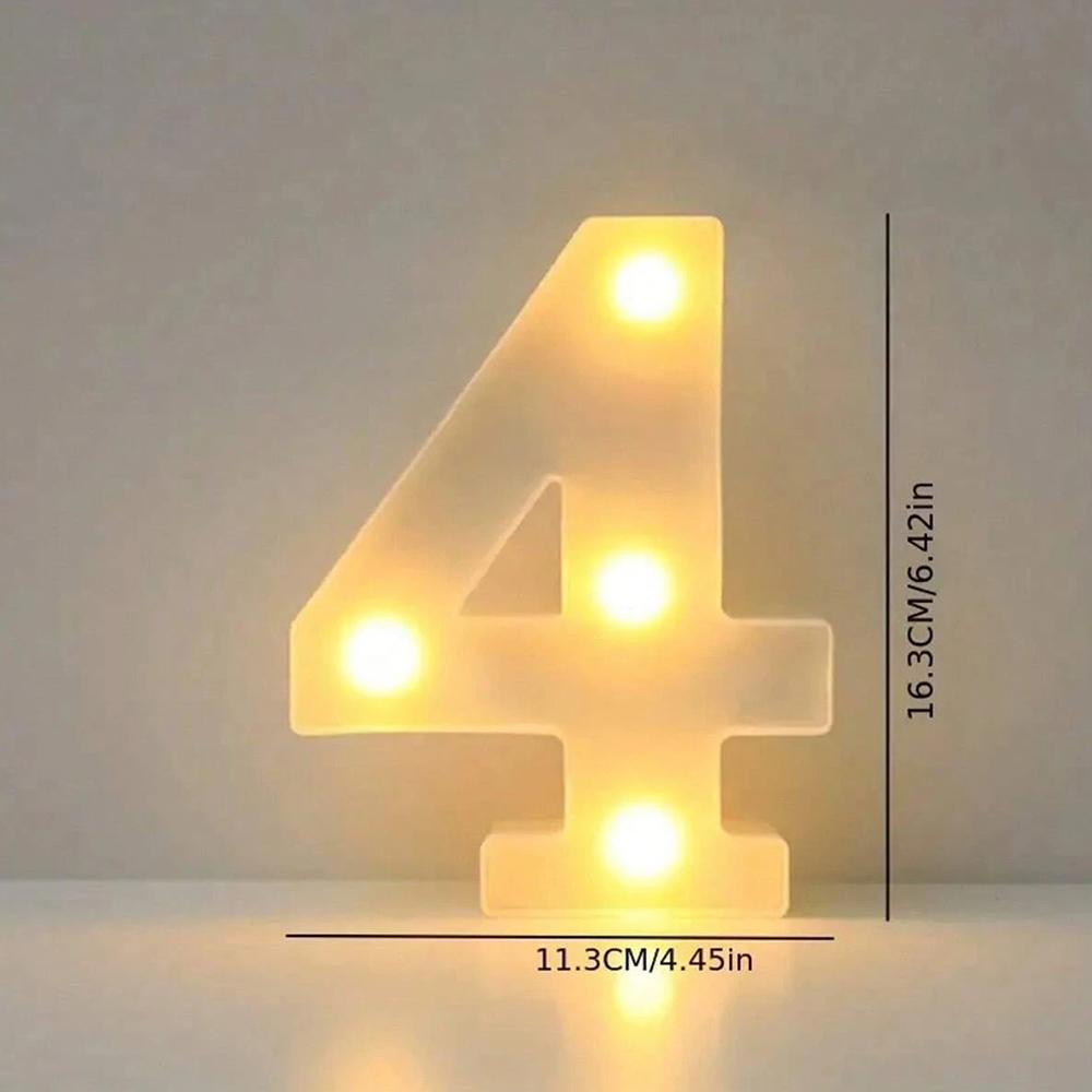 Number 0-9 LED Lights Luminous  Lamp Wedding Decorative Night Light Birthday Party Bedroom Home Decoration