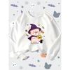 Halloween Theme Cartoon Pig Long Sleeve Crewneck Pullover Sweatshirt for Kids, Fun Round Neck Top for Boys And Girls, Suitable for All-Season Home