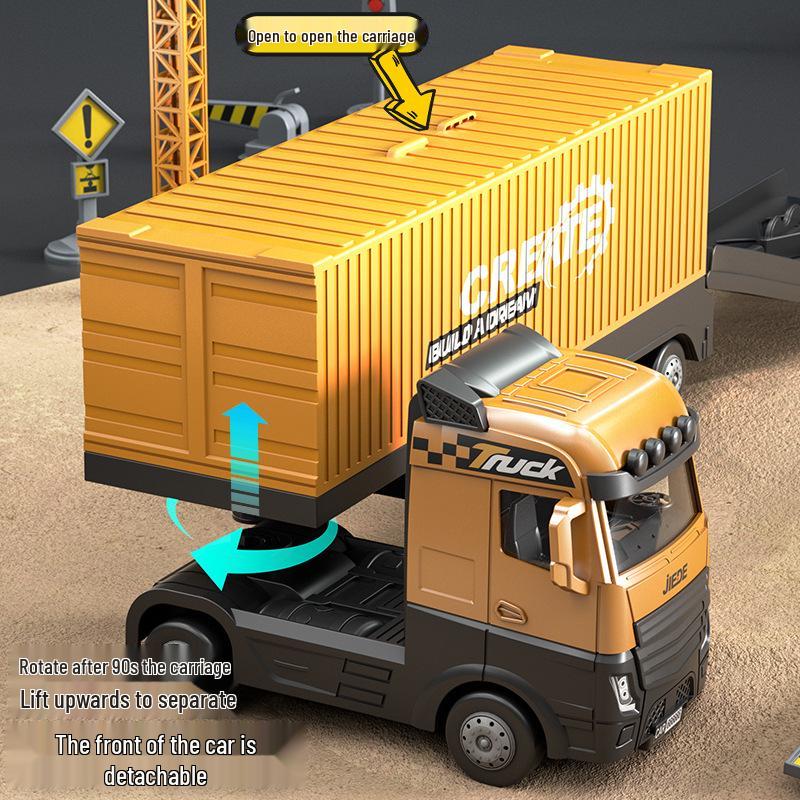 Large Alloy Kids' Construction Truck Set: Excavator, Crane & Storage Toy Car