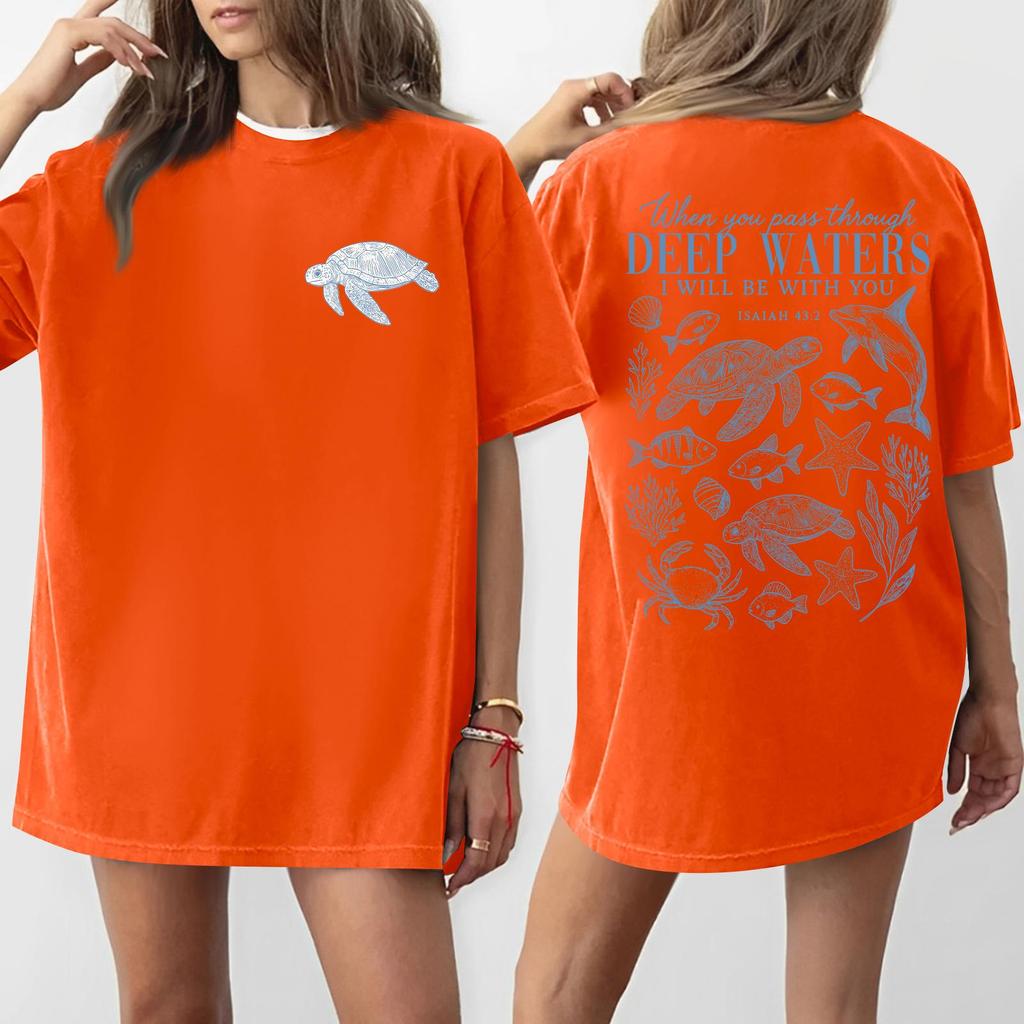 Women's Round Neck Printed Short-sleeved T-shirt Top