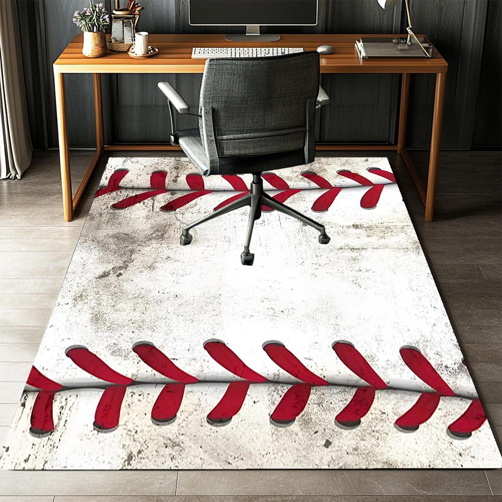 Baseball Printed Carpet,Rug,for Office Chair Living Room Bedroom Kitchen Room Decor Gifts.