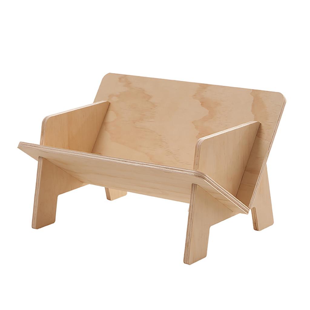 Wood Tilted Bookcase V Shaped Triangular Support Fine Polishing Tabletop Book  for Office Dormi