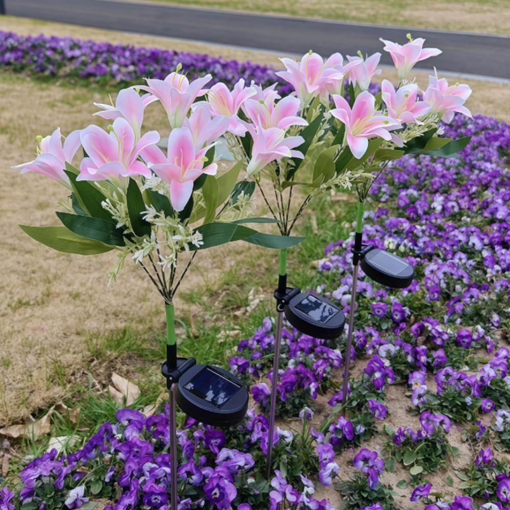 7 Heads Solar Flowers Garden Lights Solar Powered Waterproof LED Outdoor Flower Decor LED Lights Simulation Flower Lamp