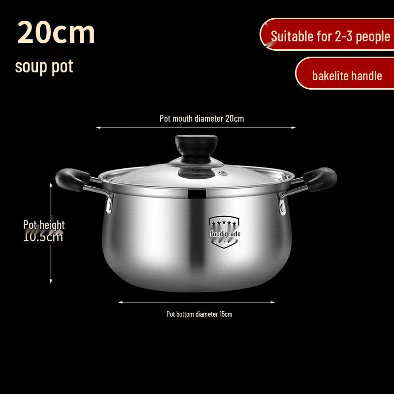HUIHUADU 304 Stainless Steel Soup & Steamer Pot
