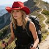 Windproof Cowboy Cap with PU Hat Belt and Wide Brims Design for Enhancing Sun Protections In Outdoor Activity Essential