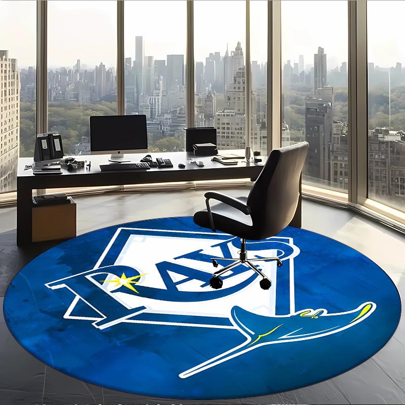 Tampa Bay Rays (14) Tappeto Rotondo per Ufficio Tappeto Decorativo per Pavimento per Ufficio Camera da Letto Soggiorno e Spazio Domestico
