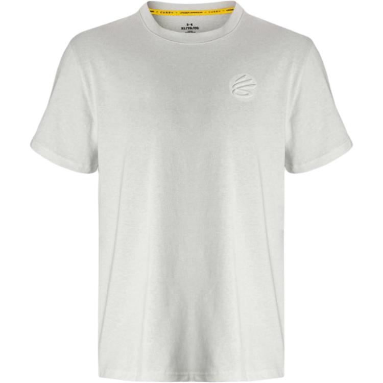 Under Armour Curry Series Logo Solid Color Casual Loose Round Neck Pullover Printed Short Sleeve T-Shirt Men T-Shirt Clay-White 1383378-114